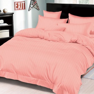 Lenjerie Damasc cu elastic 180x200 Premium Coral (Finet)