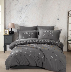 Lenjerie Poplin Lidia Gray (Bumbac Poplin 100% brodat) 6 piese