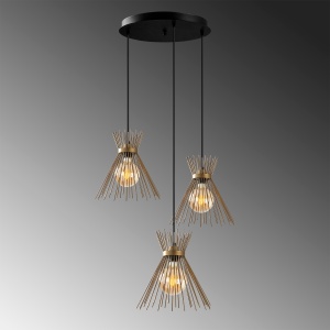 Lustra Kirpi Auriu 63x63x128 cm - Img 5