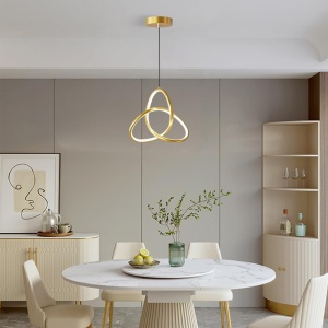 Lustra LED, Trinity, Auriu, 22x22x100 cm - Img 2