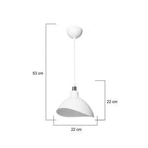Lustra Oufoa plastic PP alb 22x22x22+ cm - Img 4