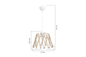 Lustra, Pako Word, PWL-1160, E27, Alb, 30 x 54 cm - Img 2