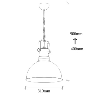 Lustra Saglam Gri 85x31x31 cm - Img 3