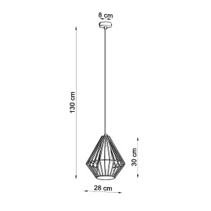 Lustra suspendata Demi Negru 28x28x130 cm - Img 4