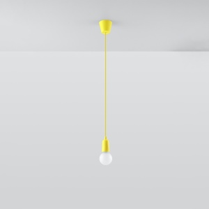 Lustra suspendata Diego Galben 9x9x90 cm - Img 2