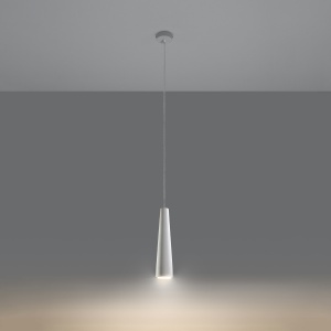 Lustra suspendata Electra din ceramica Alb 8x8x132 cm - Img 3
