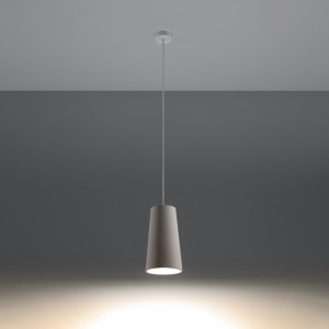 Lustra suspendata Gulcan din ceramica Alb 16x16x128 cm - Img 3