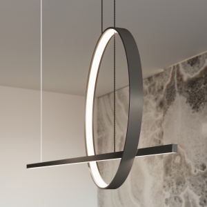 Lustra suspendata LED Glad Negru 4000K 120x20x212 cm - Img 15