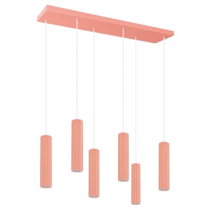 Lustra suspendata LED Ivar 6L Peach 3000K 80x20x200 cm