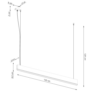 Lustra suspendata LED Lykke Stejar 4000K 120x3.5x150 cm - Img 11