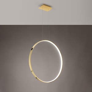 Lustra suspendata LED Rio Auriu lucios 3000K 78x16x150 cm - Img 3