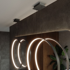 Lustra suspendata LED Rio Negru 3000K 78x16x150 cm - Img 13