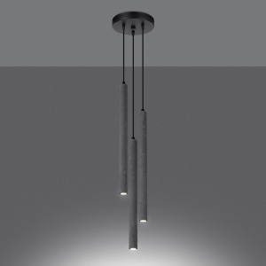 Lustra suspendata Pastelo din beton Gri 19.5x19.5x117 cm - Img 3