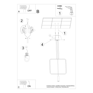 Lustra suspendata Rana Negru 61x6x175 cm - Img 9