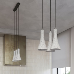Lustra suspendata Rea din beton Gri 46x12x110 cm - Img 6