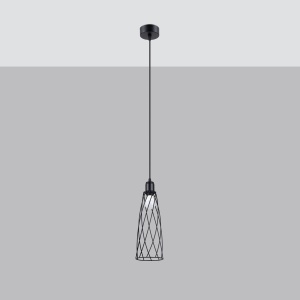 Lustra suspendata Suba Negru 12x12x139 cm - Img 2