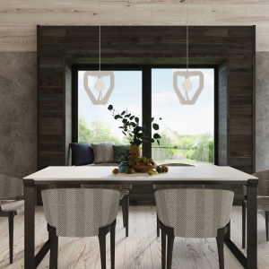 Lustra suspendata Tres Alb 33x33x130 cm - Img 6