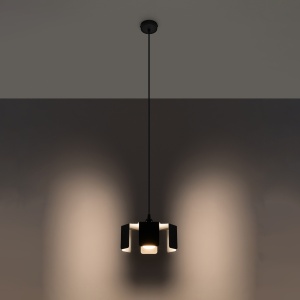 Lustra suspendata Tulip Negru 24x24x110 cm - Img 3