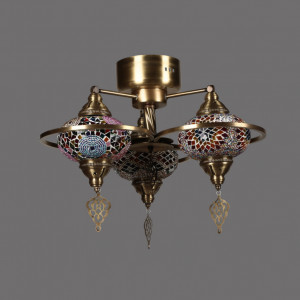 Lustra Yeni Macellan Mozaik Camlı 3 Lü - 7788-3 Multicolor - Img 2
