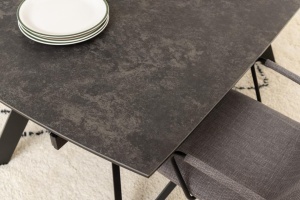 Masa dining Blackburn, Negru, 75x240x97 cm