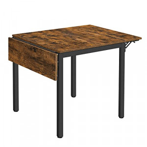 Masa Dining extensibila, Vasagle, Negru , 120x78x75 cm - Img 5