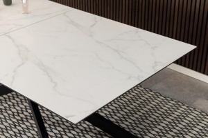 Masa dining Irwine, Alb, 76x240x100 cm