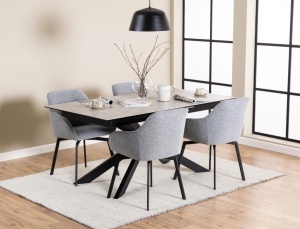Masa dining Irwine, Gri, 76x210x90 cm - Img 5