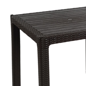 Masa exterior Explore cu protectie UV plastic culoare maro 90x90x73.5cm - Img 2