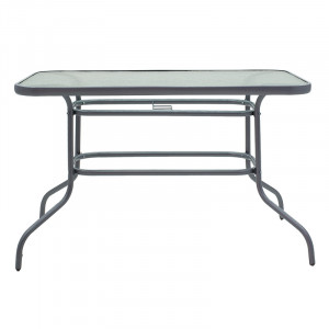 Masa exterior Vallor din metal gri inchis - sticla 110x60x70cm - Img 2
