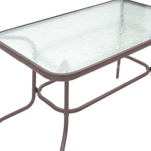 Masa exterior Vallor din metal maro-sticla 110x60x70cm - Img 3