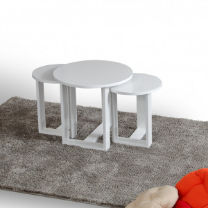 Masuta de Cafea 3 Piese Mira - Alb