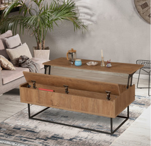Masuta de Cafea Extensibila Est Walnut-Negru - Img 2