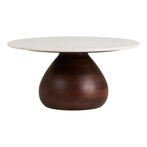 Masuta de cafea Heide, Alb, 70x70x35 cm - Img 4