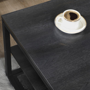 Masuta de cafea, Vasagle, Negru, 110x60x45 cm - Img 4