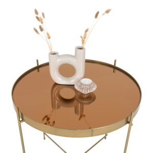 Masuta de cafea Venezia, Auriu, 48x48x48 cm