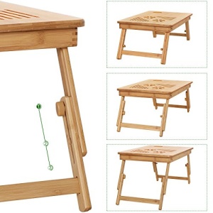 Masuta de laptop, Songmics, Natural, 55x35x(21-29) cm - Img 5