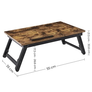 Masuta de laptop, Songmics, Negru, 55x35x23 cm - Img 5