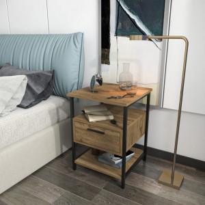 Noptiera Alba - Negru, Oak - Img 2