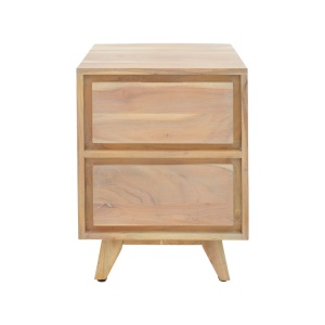 Noptiera Emira, Pako World, Lemn de salcam, Natural, 40x40x54 cm - Img 4