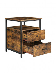 Noptiera, Vasagle, 2 sertare, Maro Rustic, LET067B01, 45 x 45 x 60 cm - Img 4