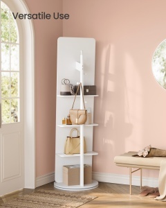 Oglinda de podea rotativa Songmics Alb 45x45x163 cm - Img 7