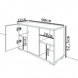 Pantofar Deril Alb-Sonoma 90x33x52 cm - Img 5