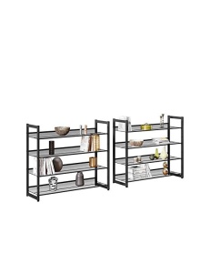 Pantofar din metal, Songmics, 8 rafturi, 32 perechi, LMR08B Negru - Img 7