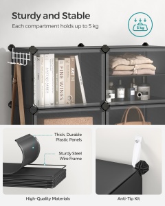 Pantofar modular Songmics Negru 82x32x152 cm - Img 7