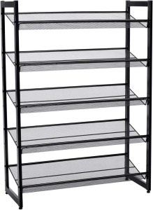 Pantofar, Songmics, 5 rafturi, 15-20 perechi, Negru, 30.5 x 74 x 103.8 cm - Img 2