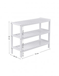 Pantofar, Songmics, Bambus, Alb, LBS13W, 70 x 26 x 55 cm - Img 4