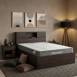 Pat cu saltea, Olympus-Dreamer, Wenge, 221x128x84 cm
