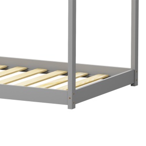 Pat pentru copii Nino Montessori, Pako World, Gri, 90x190 cm - Img 7