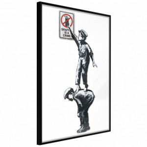 Poster - Banksy: Graffiti Is a Crime, cu Ramă neagră, 40x60 cm
