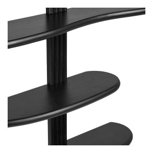 Raft de perete Aliano, Negru, 17.5x80x88 cm